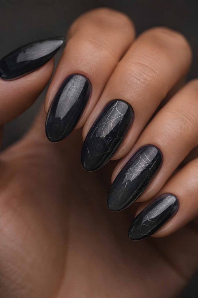 Halloween manicure, tone-on-tone canvas
